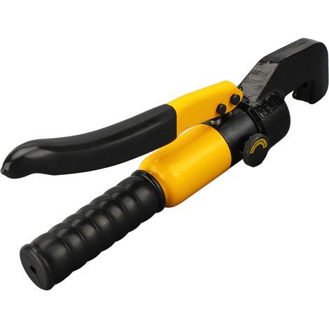 Pince hydraulique avec 16 matrices, outil de sertissage Portable, pince à sertir manuelle pour cosse de borne en cuivre et aluminium jaune (1/5)