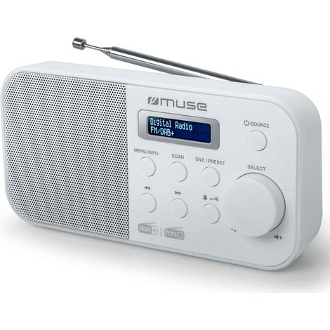 MUSE M-109 DBW BLANCO / RADIO DESPERTADOR PORTÁTIL