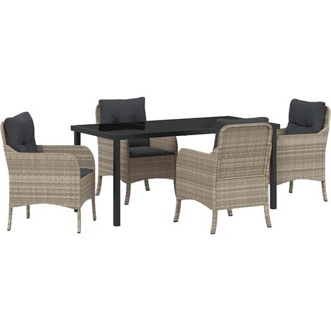 Maison Exclusive - Ensemble de salle à manger pour jardin 5 pcs Gris clair (1/5)