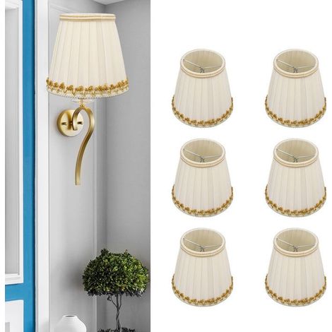 BelleRise - 6pcs abat-jour tissu – PX1628 – 6-pack économique – chambre hôtel – 9×14×13 cm (1/5)