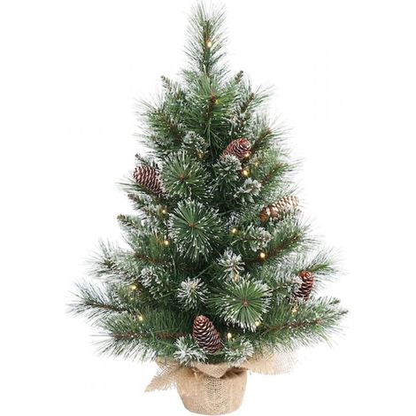 Fokelyi Weihnachtsbaum, LED-Lichter, natürliche Tannenzapfen, 60 cm, grün - Fokelyi Weihnachtsbaum, LED-Lichter, natürliche Tannenzapfen, 60 cm, grün (1/5)