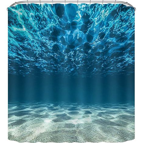 Rideau de Douche Rideau de Douche imperméable Rideaux du Monde océanique 3D pour Douche de Salle de Bain avec 12 Crochets (180  180 cm) (1/5)