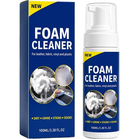 Nettoyant mousse multi-usages pour le nettoyage, le détachage, la rénovation et l'entretien des canapés en cuir et des tissus convient à une utilisation à la maison et en voiture 100 ml (1/5)