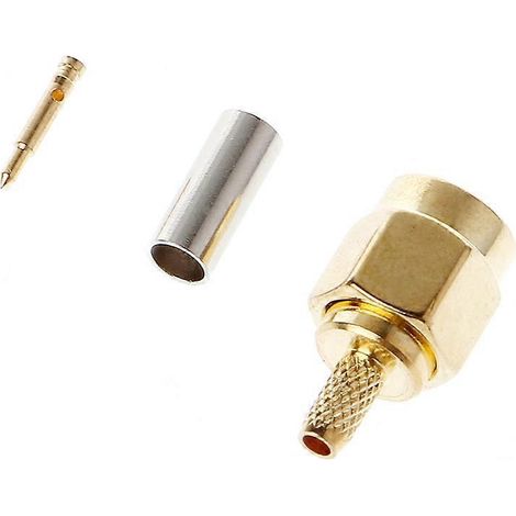 Lot de 10 connecteurs RF SMA mâles à sertir pour câbles RG174, RG316 et LMR100 (1/4)