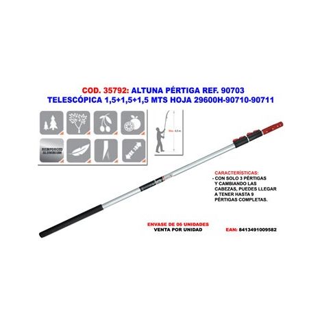 altuna pertiga 90703 telesc 1,5+1,5+1,5m para 29600h-90710-90711