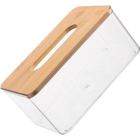 Caja de pañuelos transparente con tapa, dispensador de pañuelos para la decoración de la mesa del comedor y la sala de estar.