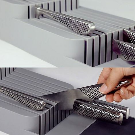 Porte-couteaux de cuisine, support pour vaisselle, étagère de rangement multifonctionnelle pour ustensiles de cuisine, organiseur de tiroirs pour la maison (1/5)
