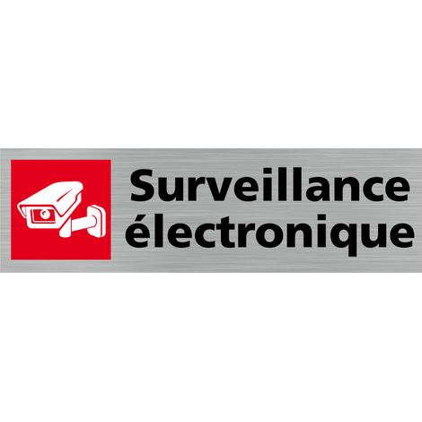 Pictogramme Surveillance Electronique (Q0265).- Plaque aluminium brossé - (1/5)
