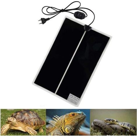 Tapis Chauffant Réglable pour Reptiles avec Thermostat, 42 x 28 cm, pour Tortues, Serpents, Lézards, Geckos et Araignées (1/2)