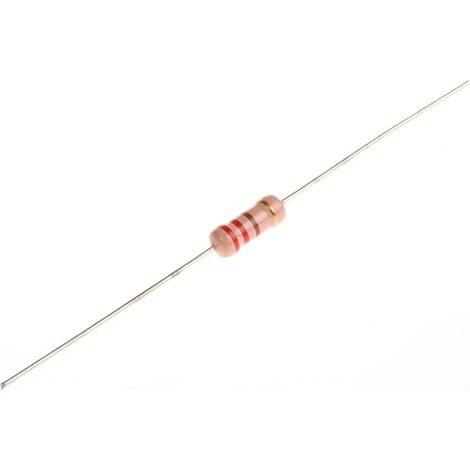 Rs Pro – Résistance film carbone 220Ω ±5% – Puissance 2W pour circuits électroniques – Tolérance précise – Température d'utilisation -55°C à 350°C