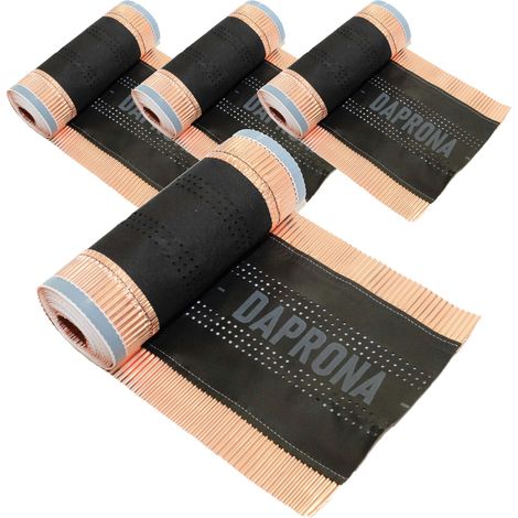 DAPRONA Firstband, Firstrolle Kupfer 5m, Rollfirst für eine optimale Dachfirst Abdeckung, Super Butylkleber, Schutz vor Moos - Rot, 4 Rollen - 230mm