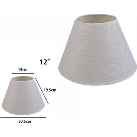 YMYNY Abat-jour cylindrique conique classique de remplacement pour lampe et applique murale en tissu TNT - Blanc - 12" -