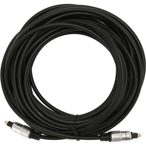 Cavo audio ottico placcato oro da 5 m - Connettore placcato oro, suono digitale nitido, alloggiamento in lega di alluminio, 5 metri (1/4)