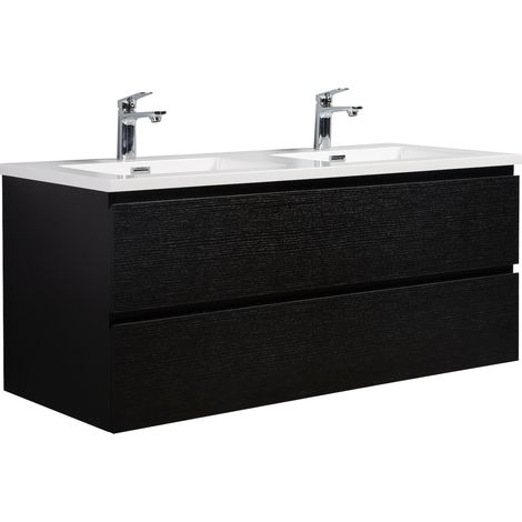 Mobile da bagno Angela 120cm Nero Legno - armadio mobiletto lavabo
