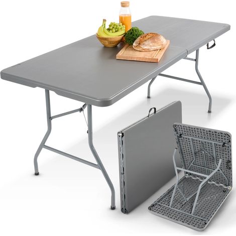 AREBOS Tavolo pieghevole Tavolo da giardino Tavolo da campeggio pieghevole 182cm (1/5)
