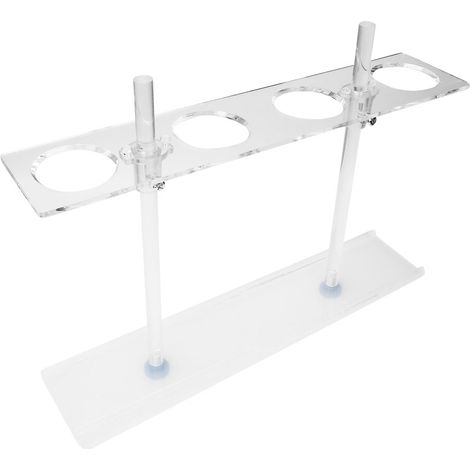 Support de verre acrylique pour entonnoir 4 trous, hauteur réglable, accessoire de laboratoire ajustable. (1/5)