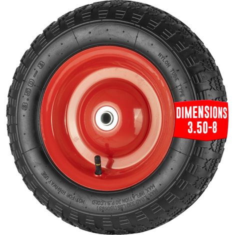 Roue gonflable pour Brouette 15" - Ø 380 mm - Axe 16 mm - Caoutchouc résistant - Capacité 150 kg (1/5)