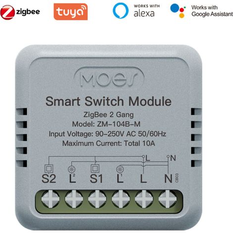 SJLERST Module de commutation intelligent Tuya ZigBee portable pour domotique, contrôle de temporisation et commande vocale