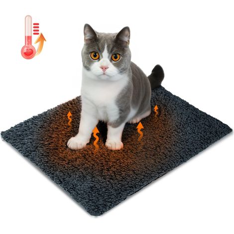 Couverture auto chauffante pour chiens et chats Tapis thermique lavable antidérapant pour chiens et chats Gris 40 x 50 cm (1/5)