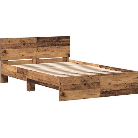 Estructura de cama con cabecera Madera vieja 193 x 125 x 70 cm vidaXL