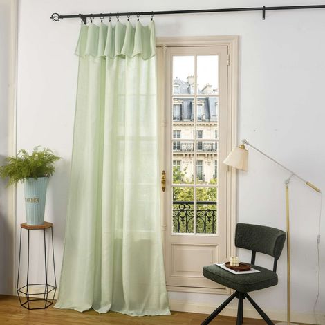 Voilage ajustable + 8 anneaux pince 140 x 270 cm "Evasion" Polyester effet lin (1/5)