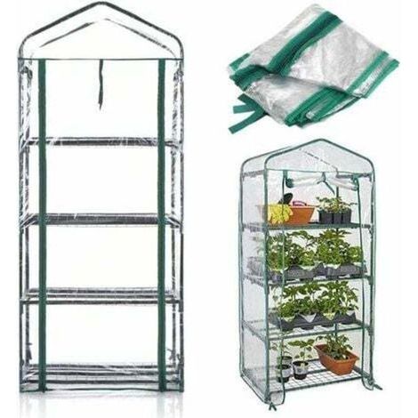 4-Tier Garden Greenhouse Cover 155x69x49cm Durable Plant Cover Insect Protection (1/4)