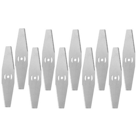 Lame de rechange pour débroussailleuse électrique sans fil – Métal – 10 pièces – Bords tranchants pour coupe nette – Compatible avec débroussailleuses - 10pcs (1/4)