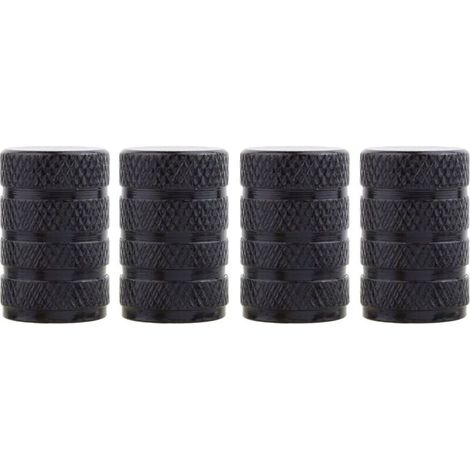 Capuchon Valve Tige de Soupape deChapeaux de Tige de Valve de Pneu Rond Noir pour la Couverture de la poussière Hors