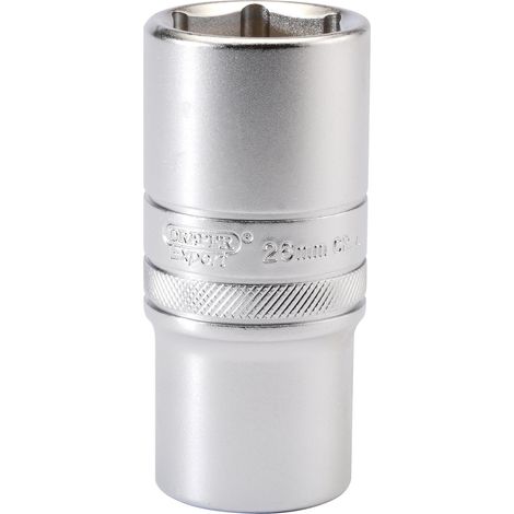 Draper 26mm 6-Point Deep Socket for 1/2 Inch Square Drive – Micro Satin Chrome Finish (1/5)