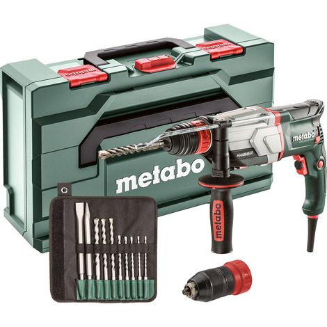 Metabo – Perforateur burineur SDS-Plus 800W – Force de frappe 2.8J – Vitesse 0-2500/min – Pour béton, maçonnerie et métal – Coffret avec accessoires (1/10)