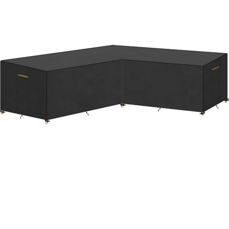 1 Housse De Protection Canapé D'angle Imperméable 270x270x90cm Avec Cordons Et Aération Pour Jardin