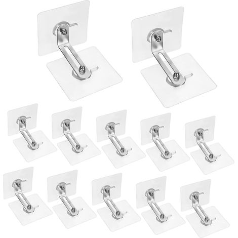 Lot de 12 fixations adhésives transparentes pour étagères et meubles (1/5)