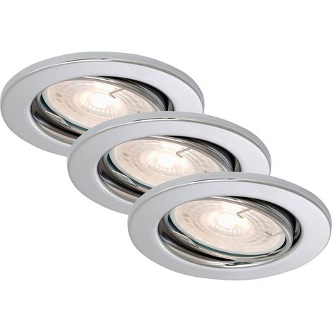 Di-Ka LED Einbauleuchte Dimm 3er Set chrom Ø 8,6 cm GU10 5,5 W Einbauleuchte (1/4)