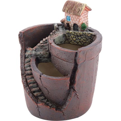 Pot de fleurs en résine en forme de cactus, motif maison, pour plantes succulentes, idéal pour la décoration de bureau ou de maison. (1/5)