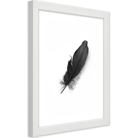 Quadro con cornice, Piuma nera - 40x60 (1/5)