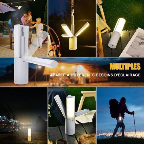 LED Lampe Camping Rechargeable, Portable Pliable Lanterne Camping, 4000 mAh Lampe de Camping Rechargeable, 5 Modes (1/5)