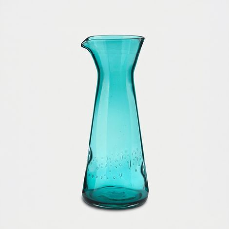 Brocca in vetro soffiato da tavola 0,9 lt Eolo - Azzurro (1/2)