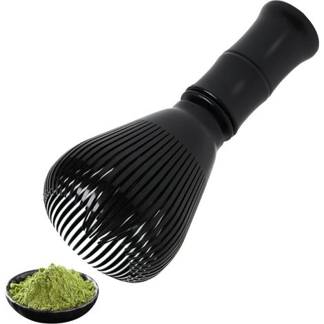 Traditioneller Matcha-Besen aus natürlichem Bambus – Umweltfreundliches Accessoire für japanische Zeremonien, Lattes und Gourmet-Zubereitungen, Schwarz