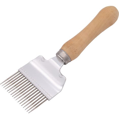 Entkorkgabel aus Edelstahl mit Holzgriff