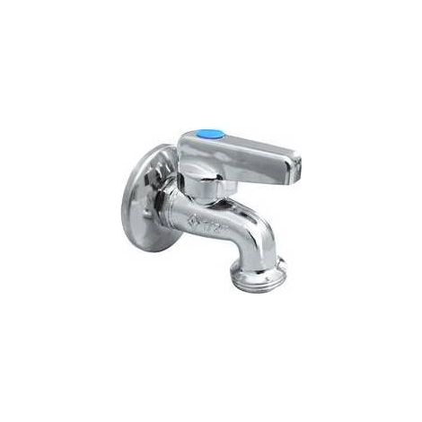 ROBINET DE LAVE-LINGE CHROMÉ À BILLE AVEC ROSACE Dimensions : 1/2 x 3/4 PN 10