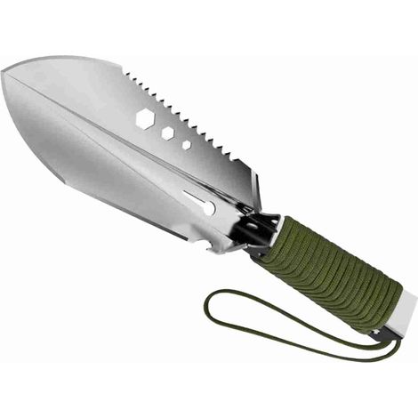 Pelle multifonction 8 en 1 pour le camping, pelle à main portable d'extérieur avec pochette de rangement pour la randonnée, le trekking et le jardinage (1/5)