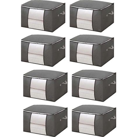 Sac de rangement pour vêtements, boîte de rangement pliable pour couvertures en tissu, organisateur de penderie avec fenêtre transparente