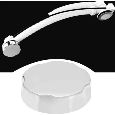 Bouton de vidange baignoire escamotable – Finition chromée – Plastique résistant – Forme ronde – Installation facile à visser