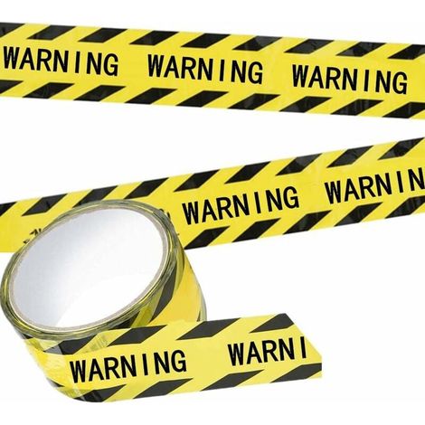 Ruban de Signalisation,Ruban Adhésif de Sécurité Jaune 4.5cm x 25m Noir et Jaune Autocollant pour Zone Intérieure et Extérieure en Danger, (1/5)