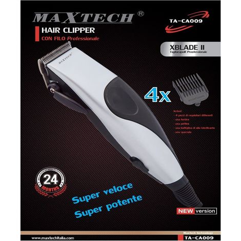MaxTech - Tagliacapelli Rasoio Con Filo Elettrico Regolabile Spazzola Maxtech Da Uomo Ta-ca009 -