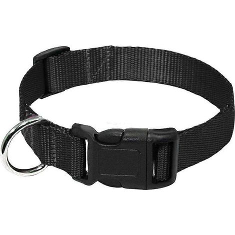 Collier solide pour chiot, collier pour animal de compagnie, collier basique pour chien, petit collier noir pour chien (23-37 cm)