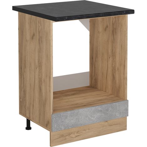 Herdumbauschrank R-Line, Beton, 60 cm , AP Anthrazit, Vicco