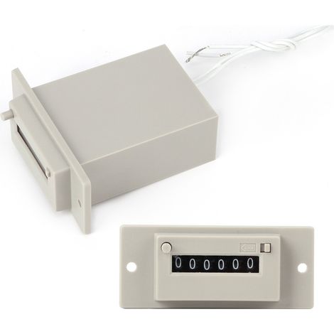 Compteur à 6 chiffres, acquisition de signaux électriques pour conditionnement électromagnétique/à impulsions/à poinçonnage (1/5)