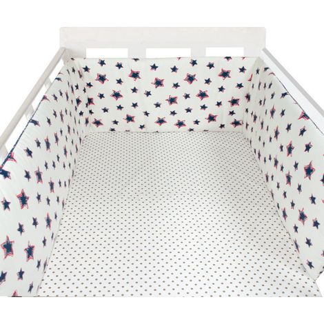 Tour de lit bébé (étoile rouge et noire), barrière de sécurité en coton pour berceau nouveau-né, berceau bébé (1/5)