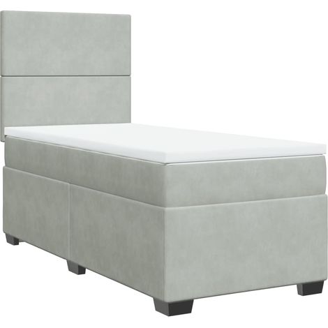 Maison Exclusive - Boxspringbett mit Matratze Hellgrau 90x200 cm